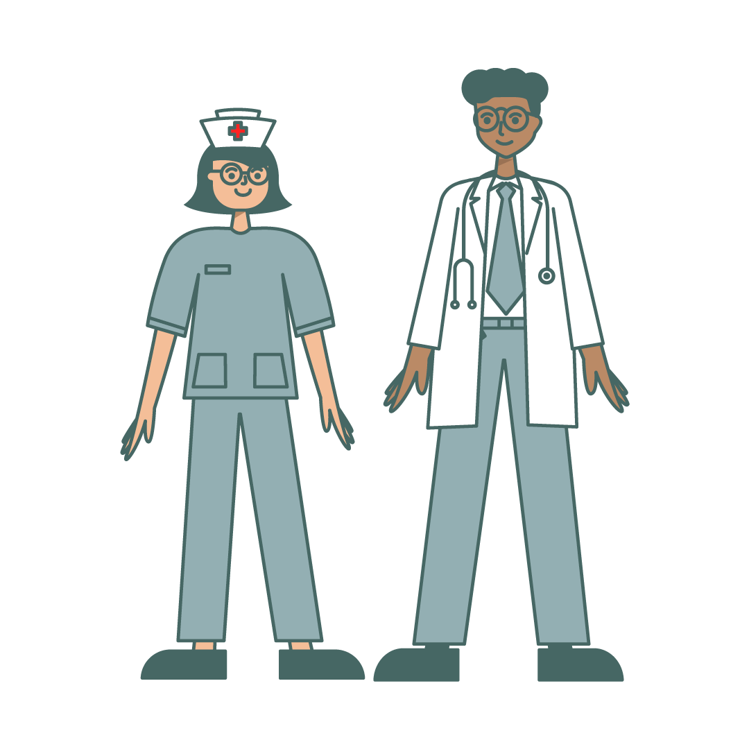 animated picture of doctor and nurse